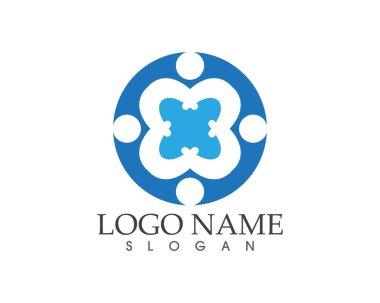 Topluluk insanları logo tasarım şablonu