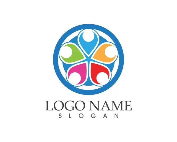 Plantilla Diseño Logotipo Cuidado Comunitario — Archivo Imágenes Vectoriales