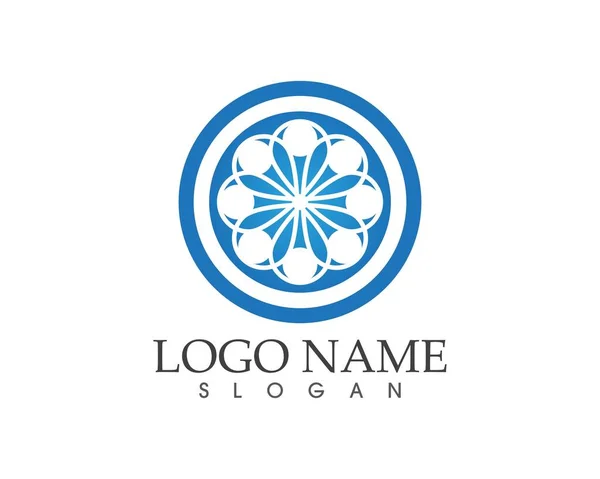 Modelo Design Logotipo Cuidados Pessoas Comunitárias —  Vetores de Stock