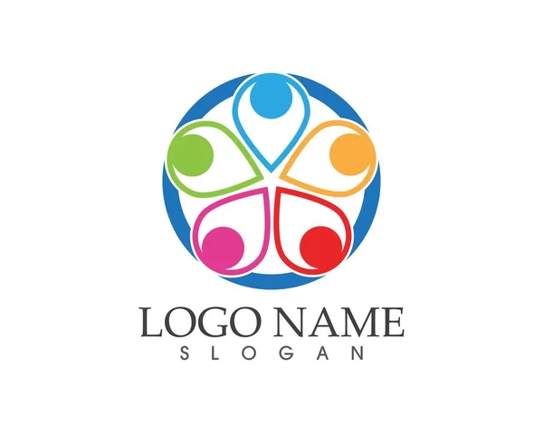 Modèle Conception Logo Soins Personnes Communautaires — Image vectorielle