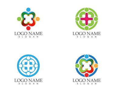 Toplum hizmeti insanları sağlık logosu tasarımı
