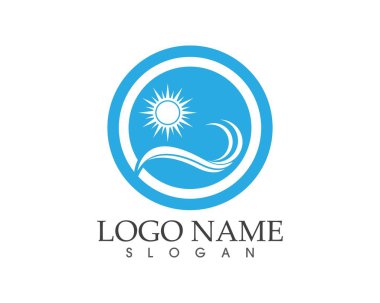 Deniz veya okyanus dalgaları, mavi su, sıçrama ve fırtına, vektör illüstrasyon