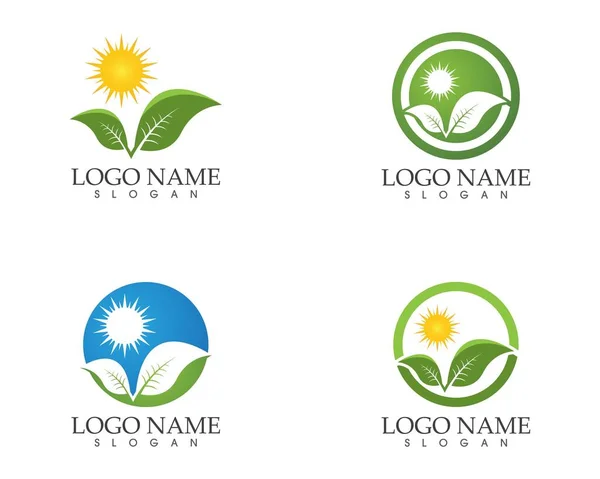 Natureza Folha Ícone Sinal Logotipo — Vetor de Stock