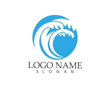 Deniz veya okyanus dalgaları, mavi su, sıçrama ve fırtına, vektör illüstrasyon