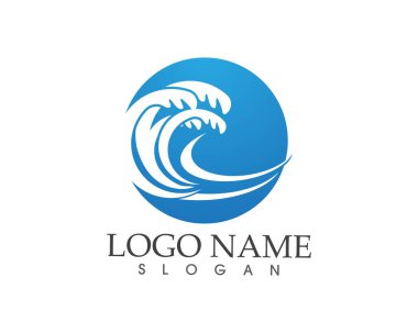 Deniz veya okyanus dalgaları, mavi su, sıçrama ve fırtına, vektör illüstrasyon