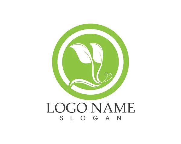 Nature Leaf Icon Sign Logo — Stock Vector