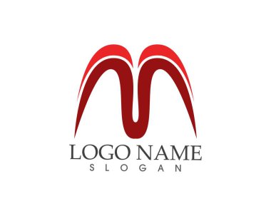 M harfi insanlar logo tasarım şablonu