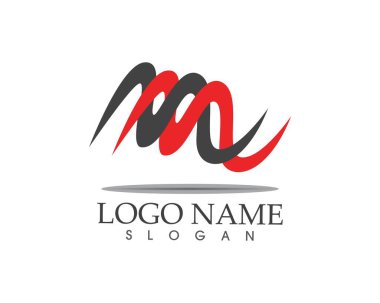 M harfi insanlar logo tasarım şablonu