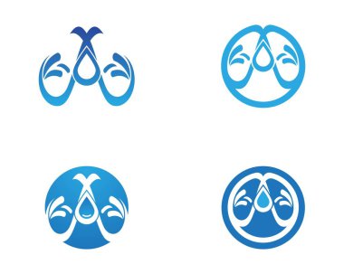 Su Bir harf logosu tasarım şablonu