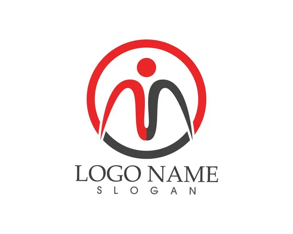 Brief Mensen Logo Ontwerp Sjabloon — Stockvector