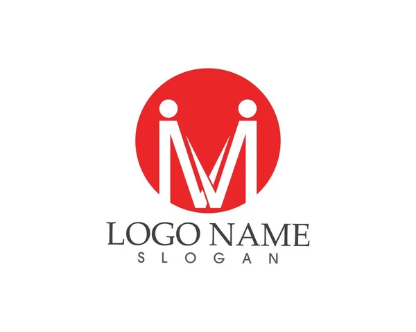 Litera Ludzie Logo Wzór Projektu — Wektor stockowy