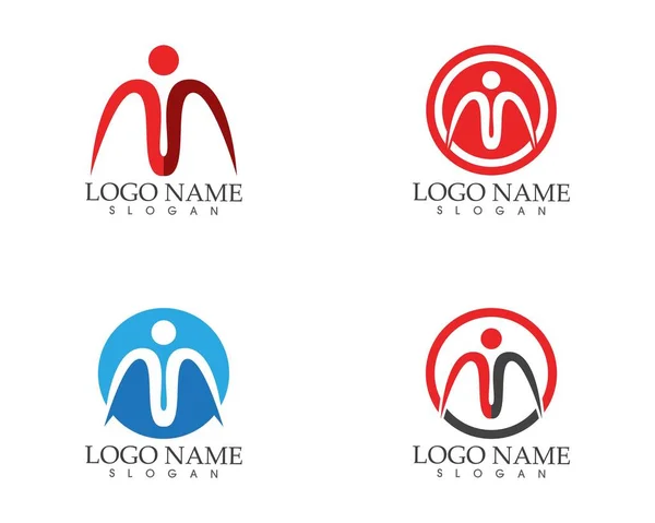 Plantilla Diseño Logotipo Personas Letra — Archivo Imágenes Vectoriales