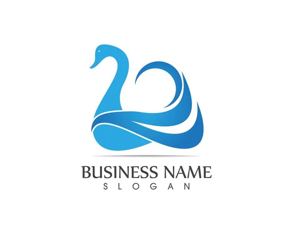 Modelo Design Logotipo Swan — Vetor de Stock