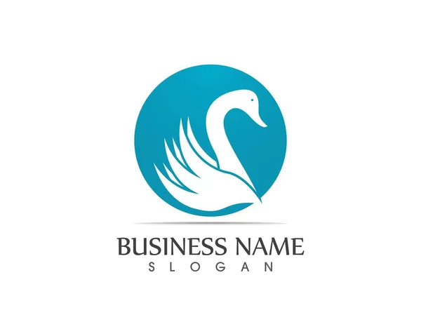 Modelo Design Logotipo Swan — Vetor de Stock