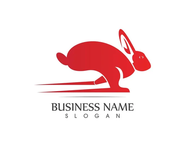 Rabbit Logo Sablon Vektor Ikon Design — Stock Vector