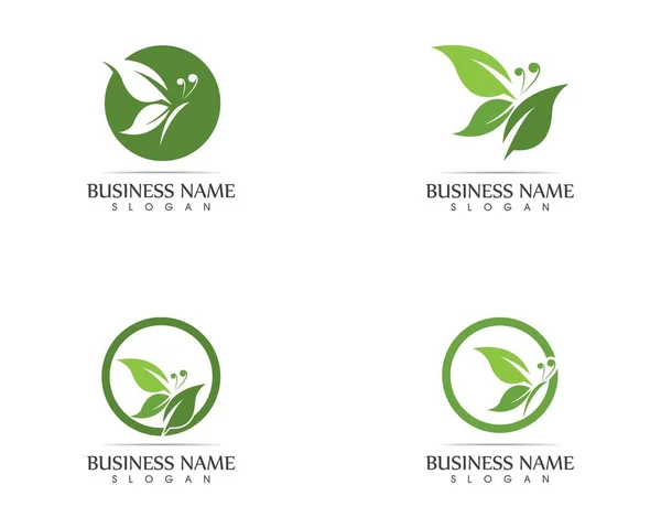Grön Fjäril Logotyp Design Vektor — Stock vektor