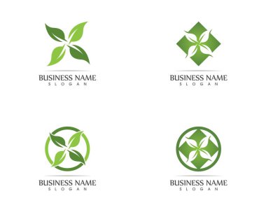 Doğa yaprağı logosu tasarımı kavramı