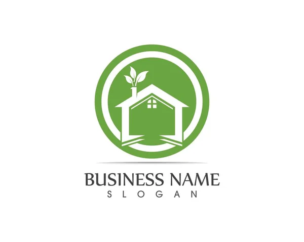 Building Home Nature Logo Design Concept — Stock Vector