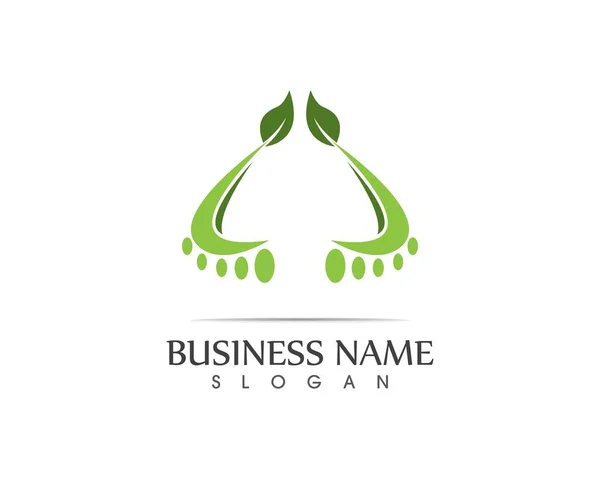 Pie Naturaleza Hoja Logotipo Diseño Ilustración — Vector de stock