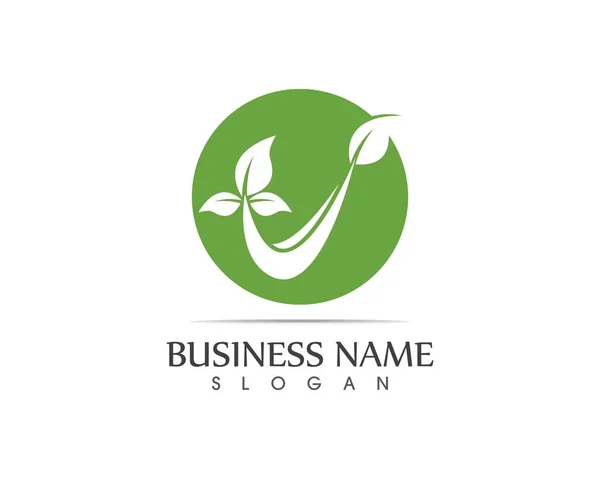 Diseño Del Logo Planta Naturaleza — Vector de stock