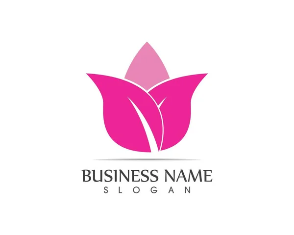 Flower Beauty Spa Logo Design Concept — Stock Vector