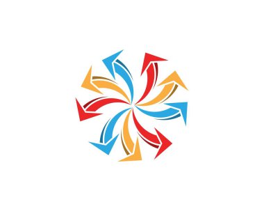 İş finansmanı ok logosu tasarımı kavramı