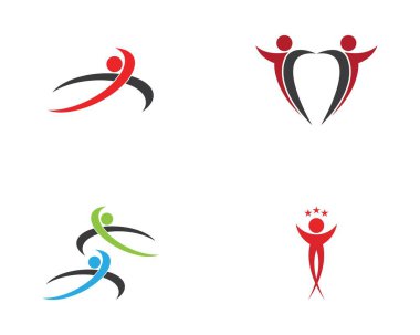 Sağlık görevlileri logo tasarım vektörü illüstrasyonunu önemser