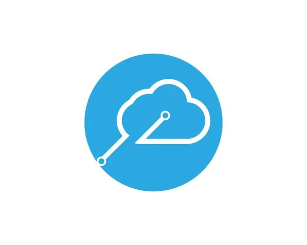 Cloud Techno Logo Design Koncept — Stock vektor