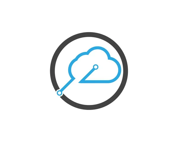 Cloud Techno Logo Design Koncept — Stock vektor