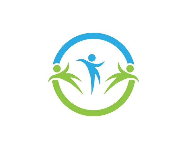 Modello Progettazione Del Logo Cura Delle Persone Comunitarie — Vettoriale Stock