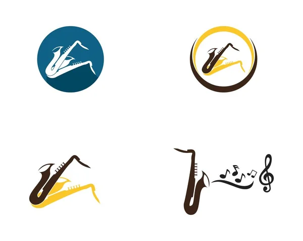 Jazz Ícone Música Logotipo Modelo — Vetor de Stock