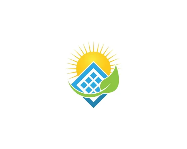 Vecteur Logo Panneau Énergie Solaire — Image vectorielle