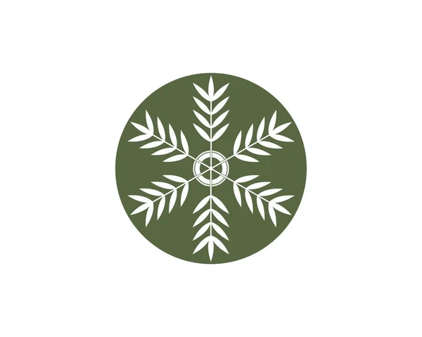 Vettore Logo Icona Foglia Bambù — Vettoriale Stock