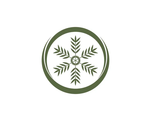 Vecteur Logo Icône Feuille Bambou — Image vectorielle