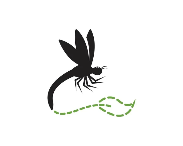 Dragón Mosca Logo Vector Plantilla — Vector de stock