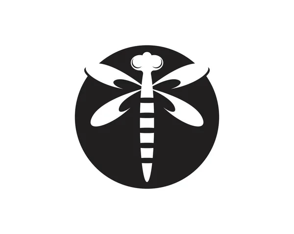 Dragon Fly Logo Vektör Şablonu — Stok Vektör