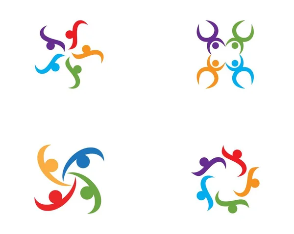 Modèle Logo Peuple Communautaire — Image vectorielle