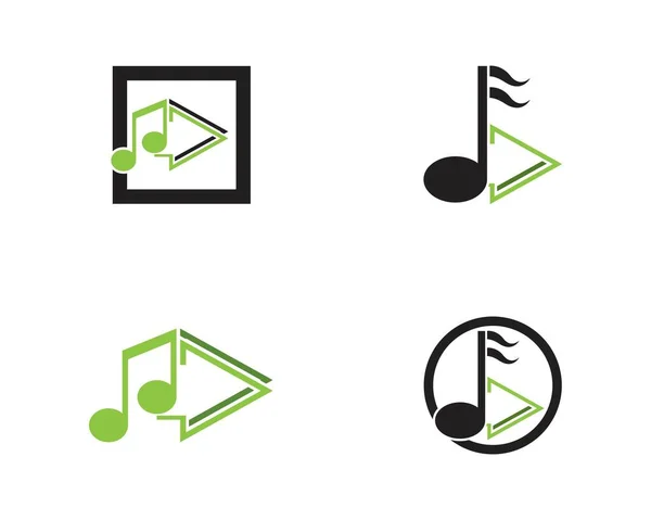 Шаблон Логотипа Музыкальной Заметки — стоковый вектор