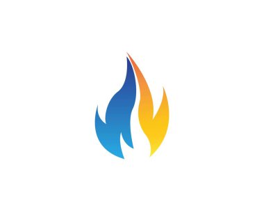 Doğa ateş ve gaz logo şablonu