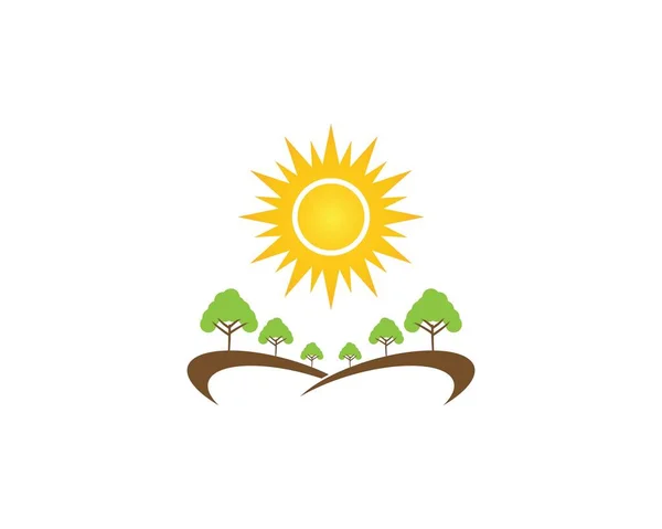 Árbol Naturaleza Icono Logo Vector Plantilla — Vector de stock