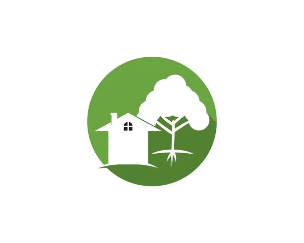 Construção Casa Natureza Logotipo Modelo —  Vetores de Stock