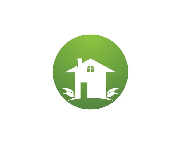 Construção Casa Natureza Logotipo Modelo —  Vetores de Stock