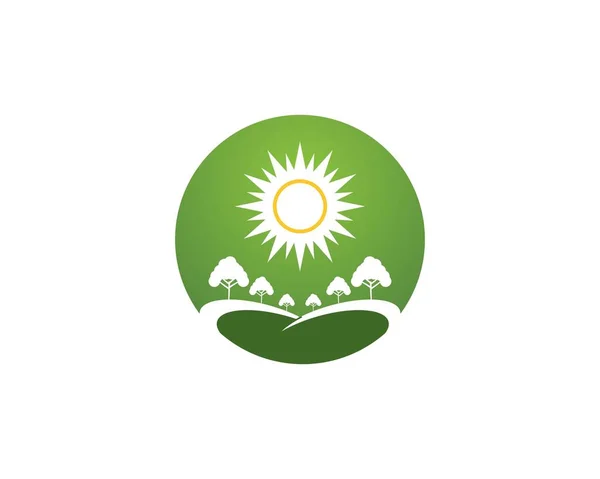 Modèle Vectoriel Logo Icône Arbre Nature — Image vectorielle
