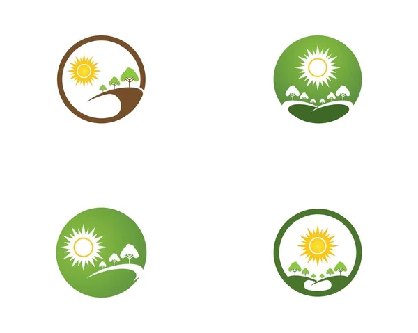 Modèle Vectoriel Logo Icône Arbre Nature — Image vectorielle