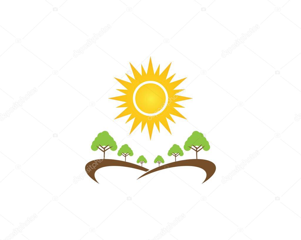 Nature tree icon logo vector template