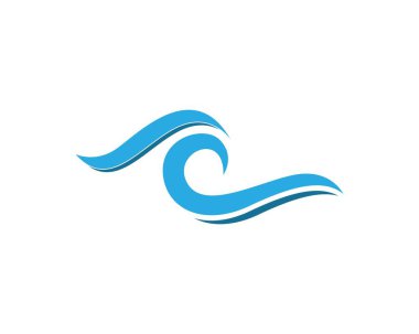 Su dalgası simge logo vektör şablonu