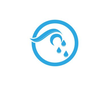 Su dalgası simge logo vektör şablonu