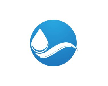 Su dalgası simge logo vektör şablonu