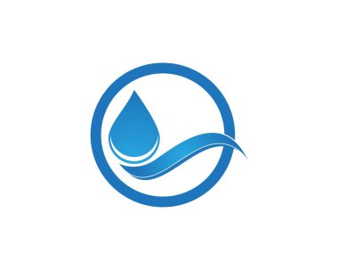 Su dalgası simge logo vektör şablonu