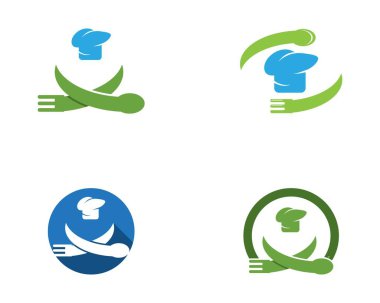 Şef simge logo vektör şablonu